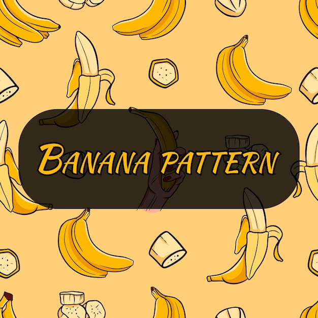 Ilustração de desenhos animados de banana padrão sem emenda