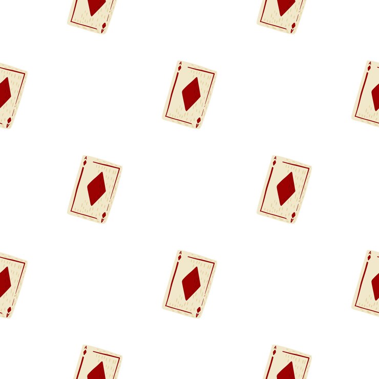 Vetor padrão sem emenda de diamantes de cartões de jogo. jogos de azar de design. textura repetida em estilo doodle para tecido, papel de embrulho, papel de parede, tecido. ilustração vetorial.
