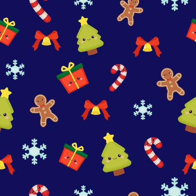 Padrão sem emenda de enfeite de Natal fofo