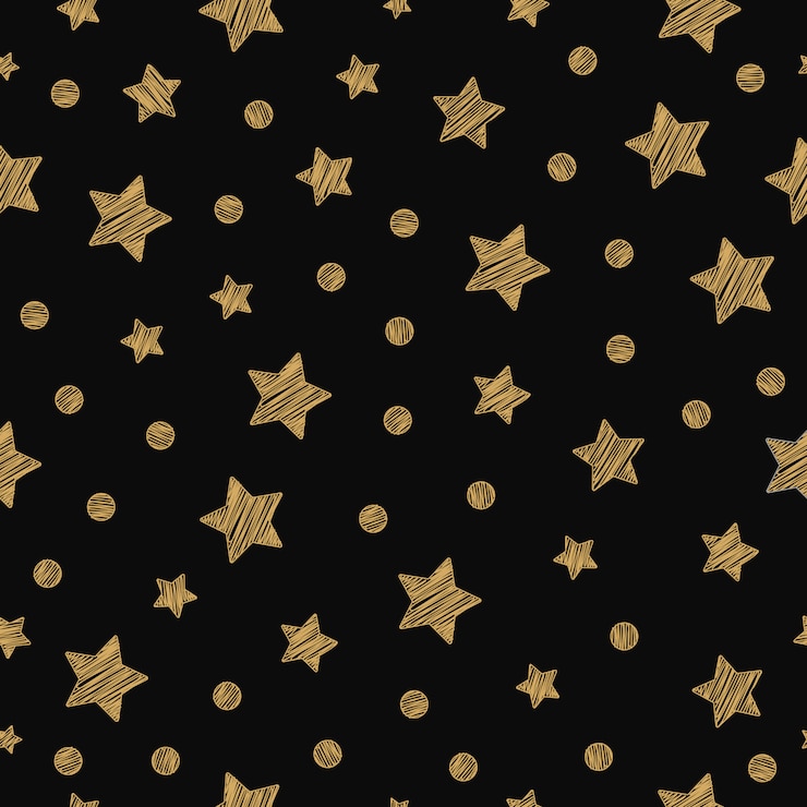 Vetor padrão sem emenda de estrelas douradas de natal