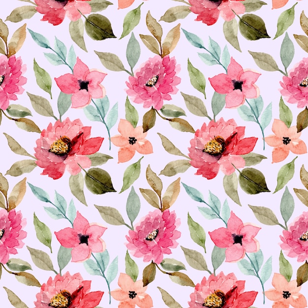 padrão sem emenda de flor aquarela rosa