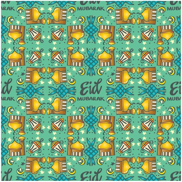 Padrão sem emenda de fundo eid mubarak.