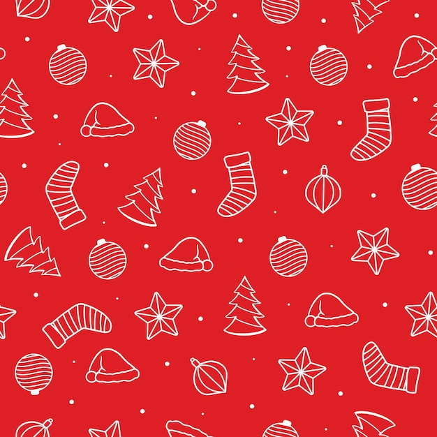 Vetor padrão sem emenda de fundo vermelho minimalista de natal