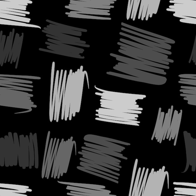 Vetor padrão sem emenda de linhas geométricas caóticas. fundos abstratos à mão livre para tecido têxtil ou capas de livros, papéis de parede, design, arte gráfica, envolvimento em fundo preto