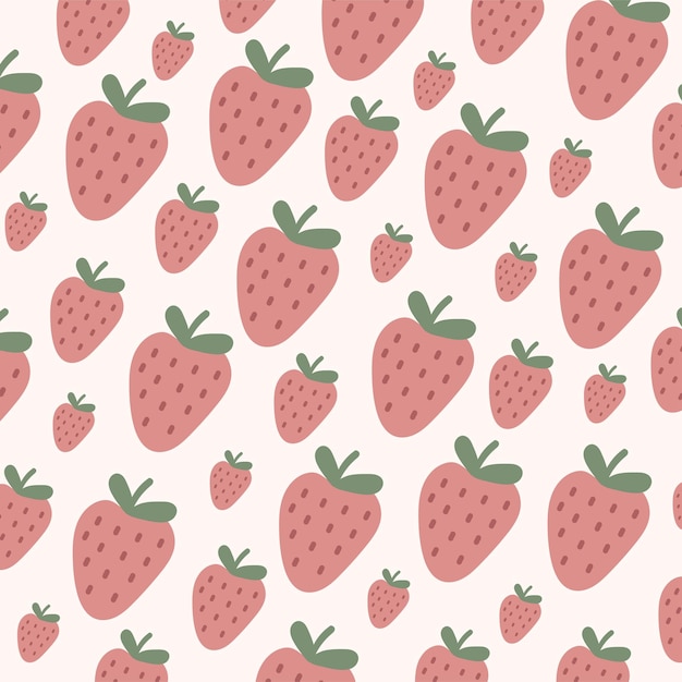 Padrão sem emenda de mão desenhada morango