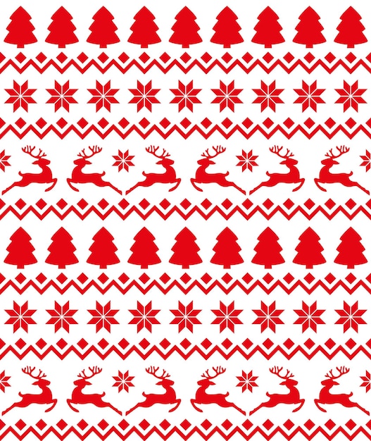 Padrão sem emenda de Natal, cartão - estilo de suéter escandinavo.