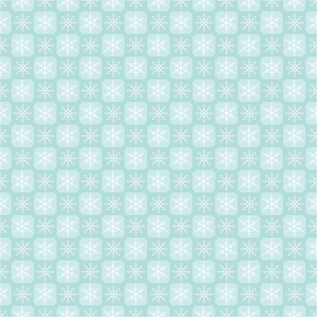 Vetor padrão sem emenda de natal com flocos de neve em quadrados fundo abstrato geométrico