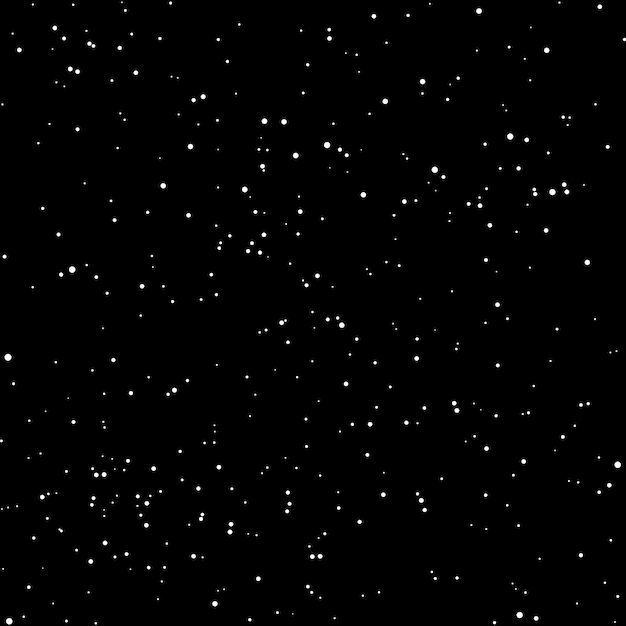 Padrão sem emenda de neve Estrelas brancas isoladas em fundo preto