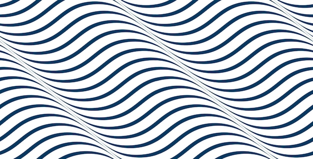 Padrão sem emenda de ondas, linhas de curvas de água de vetor abstrato repetir fundo infinito, ondas rítmicas de cor azul.