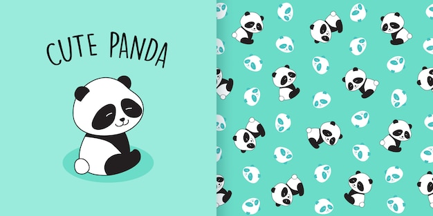 Padrão sem emenda de panda bonito