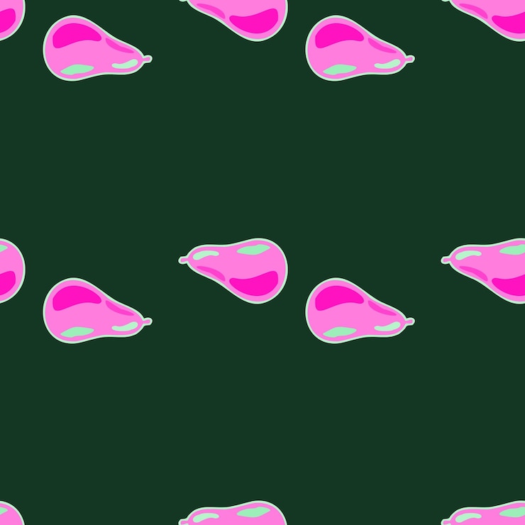 Vetor padrão sem emenda de pera abstrata frutas de fundo decorativo