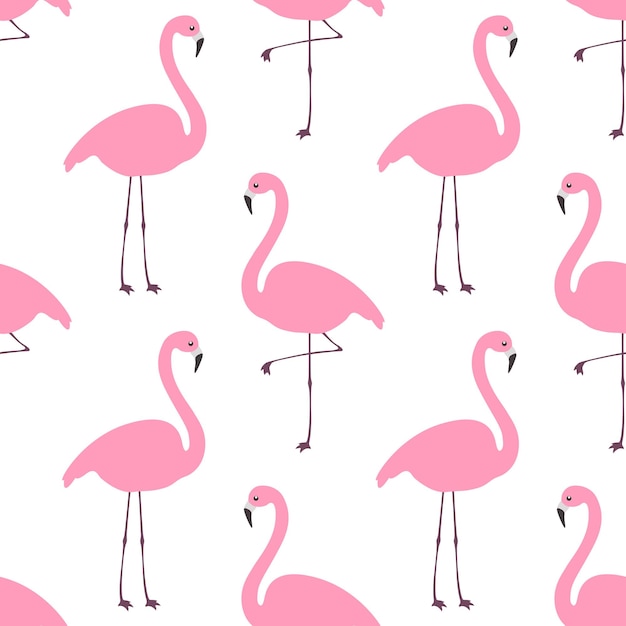 Padrão sem emenda de pixel flamingo. design de fundo vetorial para tecido e decoração