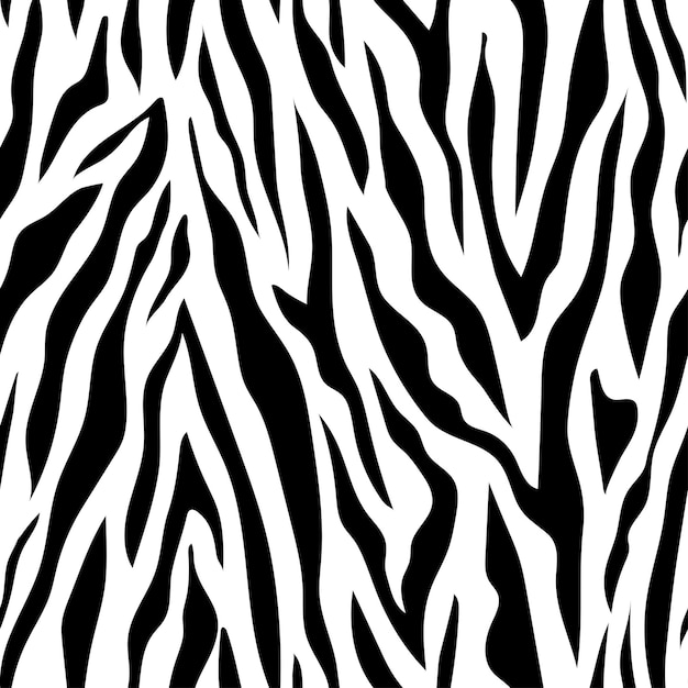 Padrão sem emenda de textura de pele de zebra animal printvector ilustração em estilo simples