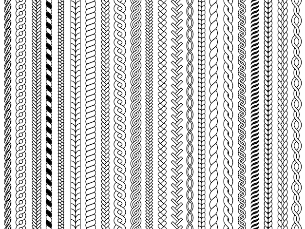 Vetor padrão sem emenda de tranças. tranças ornamentais tricô cabo estruturas têxteis da moda vetor padrão sem emenda.