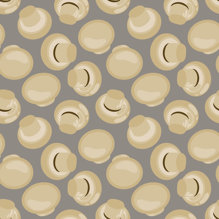 Vetor padrão sem emenda de vetor com cogumelo de desenho animado de outono design de textura padrão sem costura