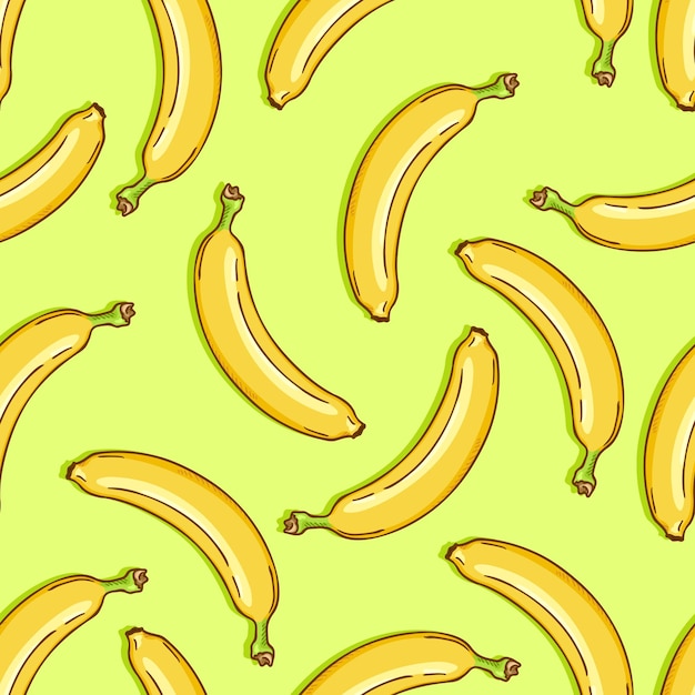 Ilustração de desenhos animados de banana padrão sem emenda