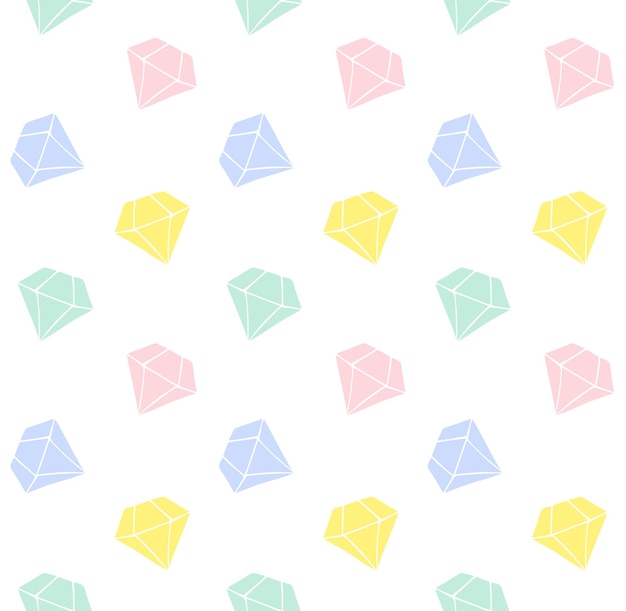 Padrão sem emenda de vetor de diamante de esboço de doodle