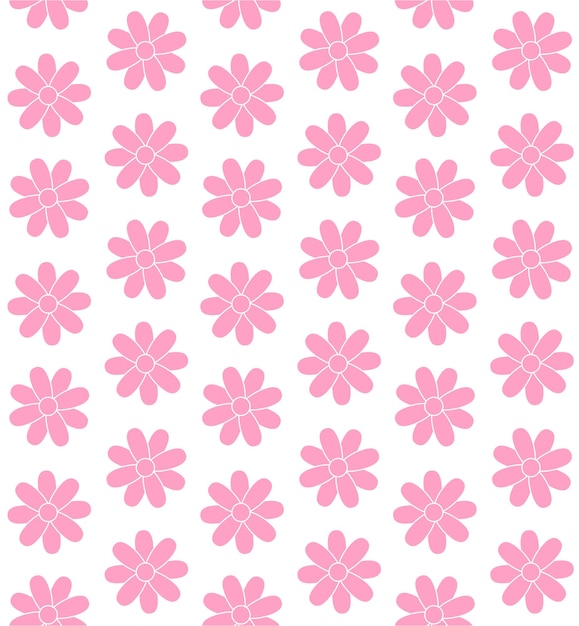Padrão sem emenda de vetor de flor rosa plana
