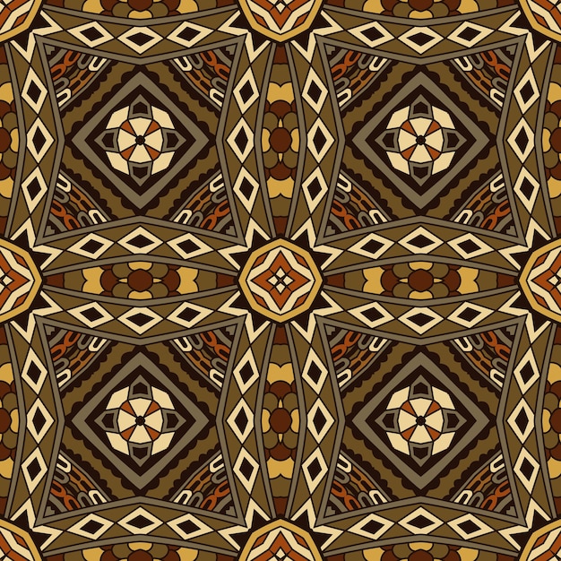 Padrão sem emenda do motivo abstrato tribal mosaico indiano. estampa geométrica boêmia