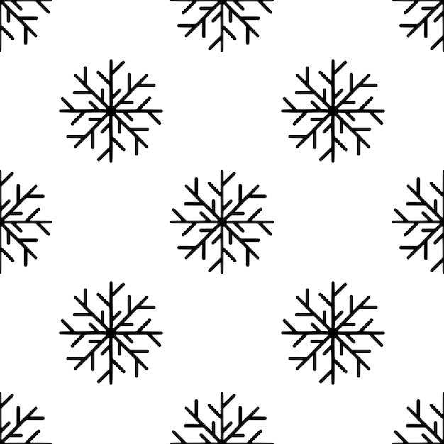 Padrão sem emenda feito de flocos de neve abstratos de doodle ilustração vetorial de estoque