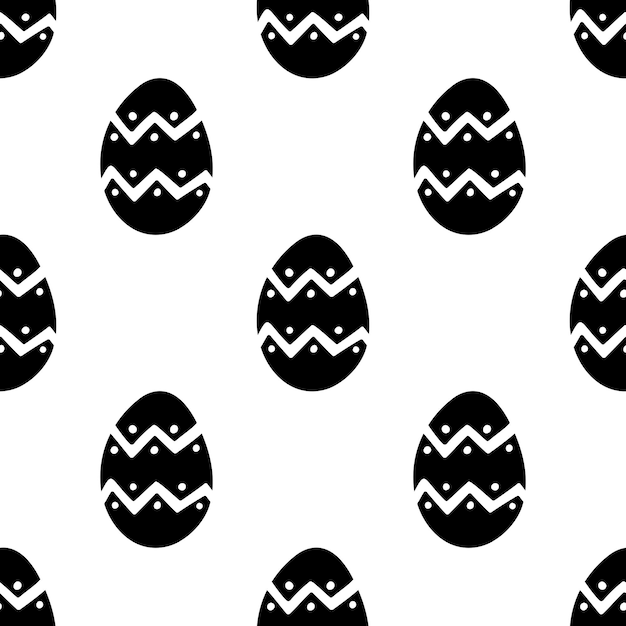 Padrão sem emenda feito de ilustração de ovos de Páscoa desenhados à mão. Isolado no fundo branco.