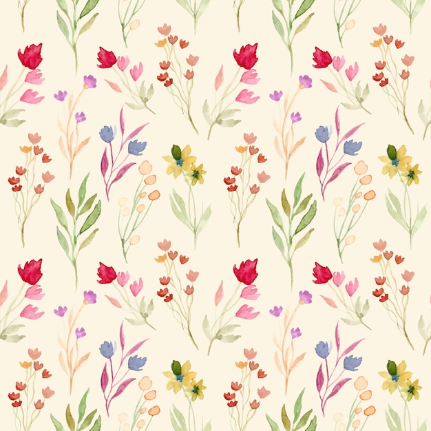 padrão sem emenda floral em aquarela
