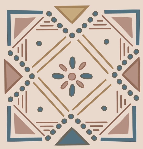 Vetor padrão sem emenda geométrico de motivos étnicos. formas geométricas sprites motivos tribais vestuário tecido têxtil impressão design tradicional com triângulos. ilustração vetorial