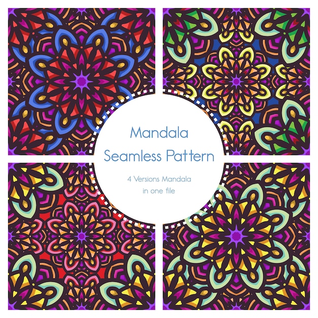 Padrão sem emenda pack fundo mandala ornamental