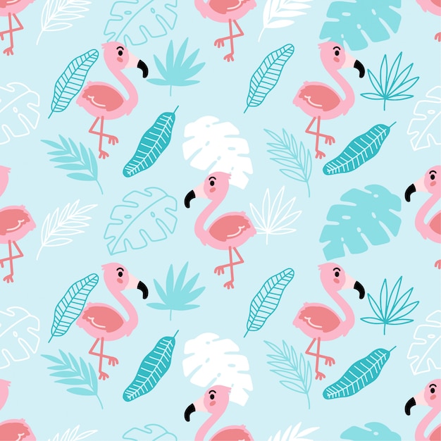 PADRÃO SEM EMENDA VERÃO TROPICAL BONITO DO FLAMINGO
