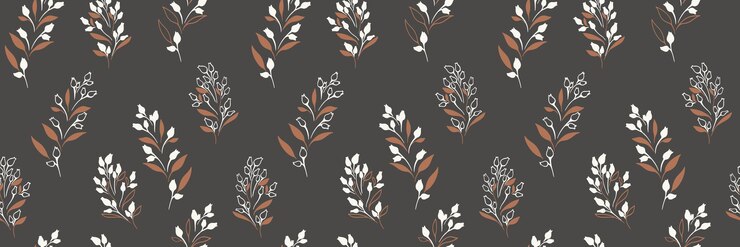 Vetor padrão simples com formas ramos minúsculos folhas botões com gotas impressão floral criativa única