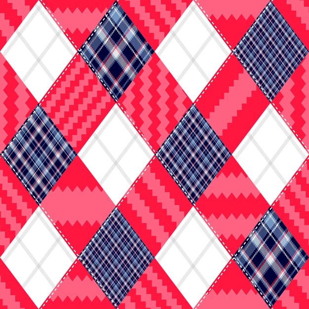 Vetor padrão tartan de quilting sem emenda 015