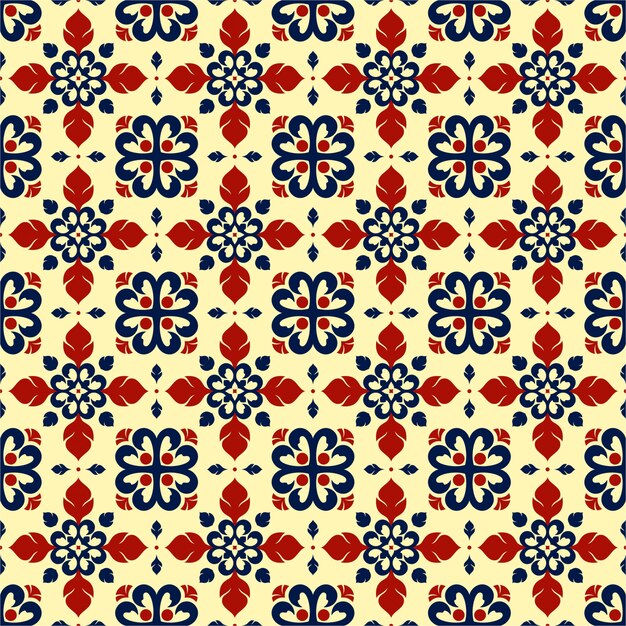 Padrão tileable colorido com design plano.