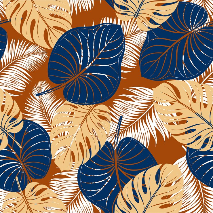 Vetor padrão tropical original sem costura com impressão de folhagem