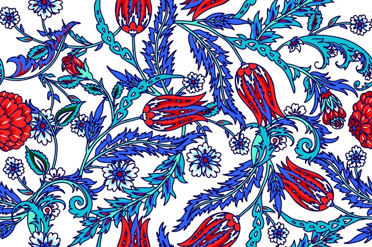 Vetor padrão uniforme com motivos turcos