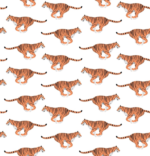 Padrão uniforme de tigres em estilo simples