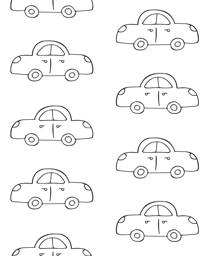 Padrão vetorial perfeito de carro doodle desenhado à mão