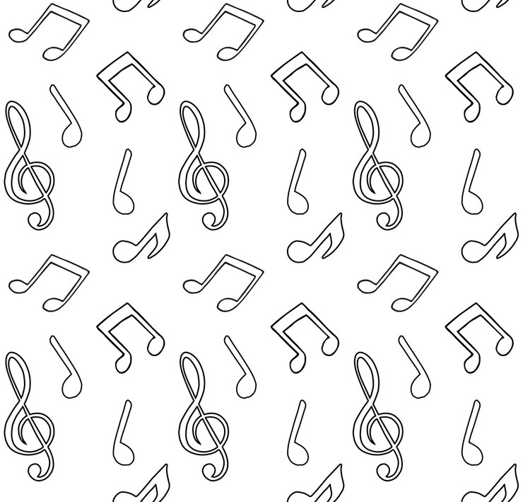 Vetor padrão vetorial perfeito de notas musicais