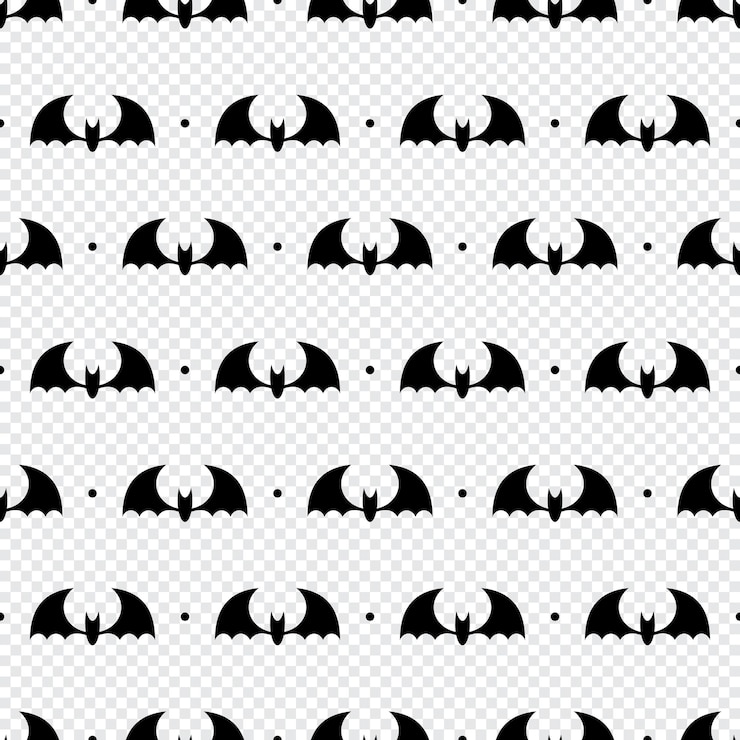 Vetor padrão vetorial sem costura com morcegos pretos silhueta de morcegos sem costura fundo infinito assustador com ilustração vetorial de flittermouse
