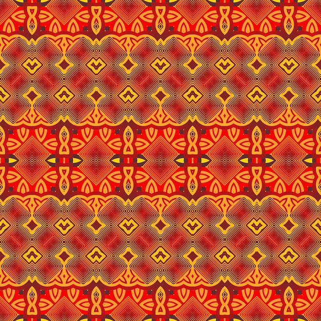 Padrão vetorial sem costura Ornamento étnico colorido Estilo arabesco