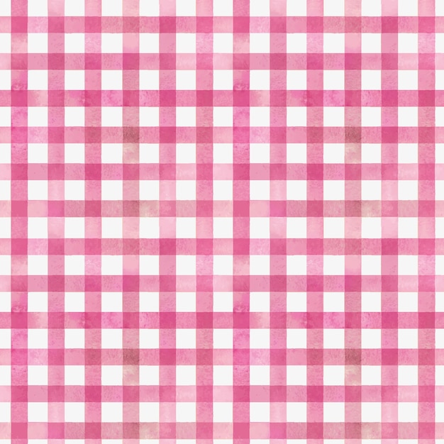 Vetor padrão xadrez rosa básico sem costura em um fundo branco