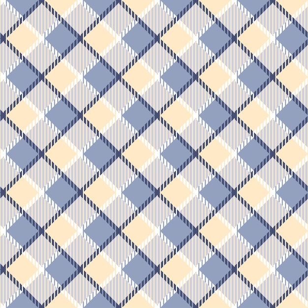 Padrão xadrez sem costura cor azul e amarelo vetor tecido textura tartan fundo