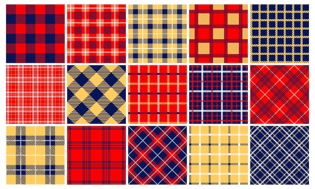 Padrão xadrez sem costura impressão tartan escócia design clássico abstrato tecido tradicional escocês moderno fundo têxtil colorido textura vetorial