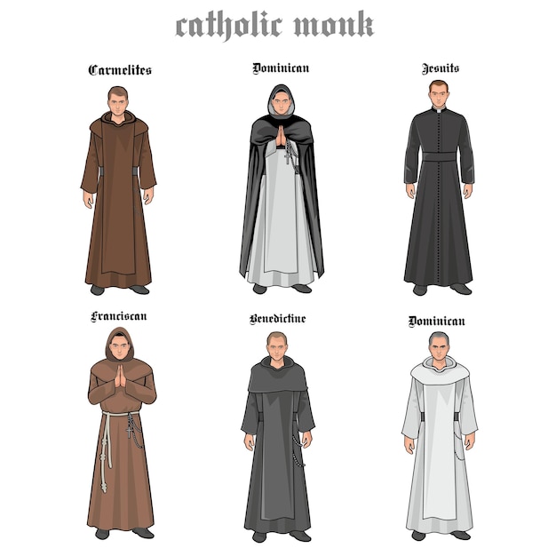 Padre católico em ilustração plana de vestes