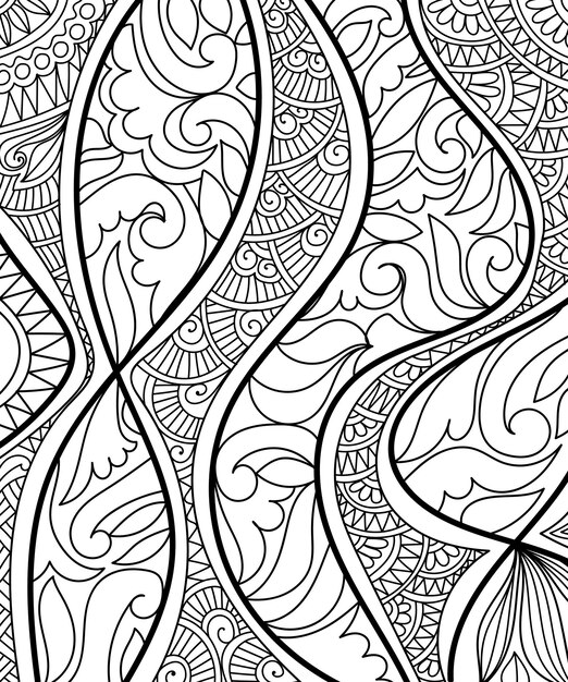 Padrões de design de henna decorativos para colorir página do livro
