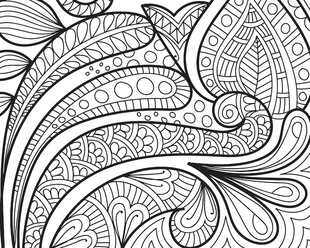 Vetor padrões de design de henna decorativos para colorir página do livro