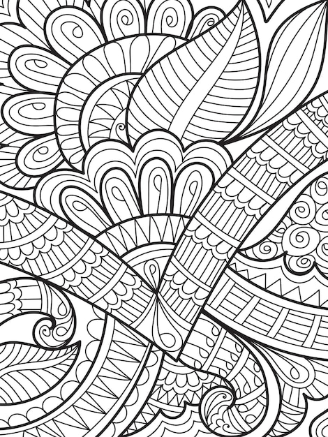 Padrões de design de henna decorativos para colorir página do livro