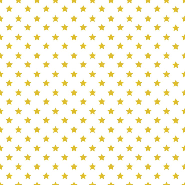 Vetor padrões de estrelas sem costura amarelo dourado em fundo branco