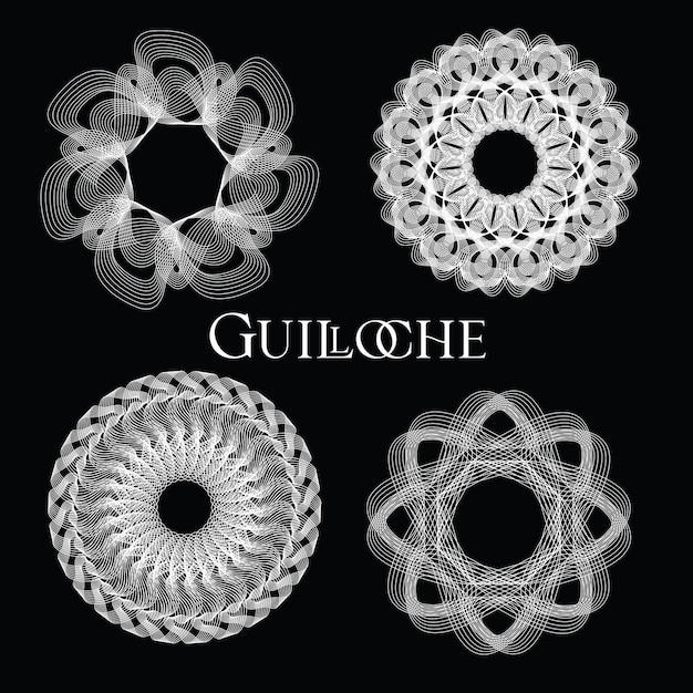 Padrões de guilloche malha decorativa