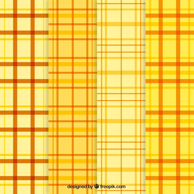 Fundo de vetor de textura de tecido xadrez amarelo