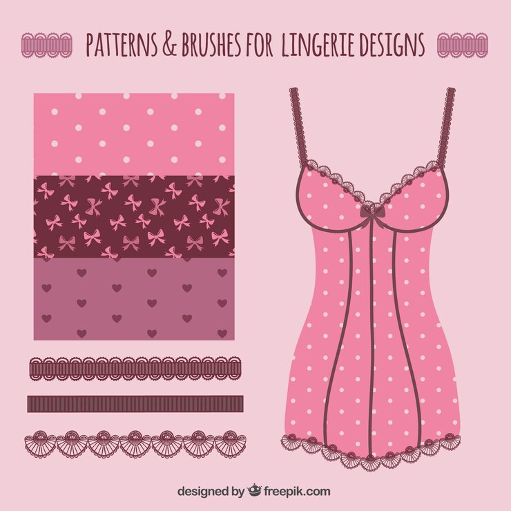 Vetor padrões e escovas para projetos de lingerie